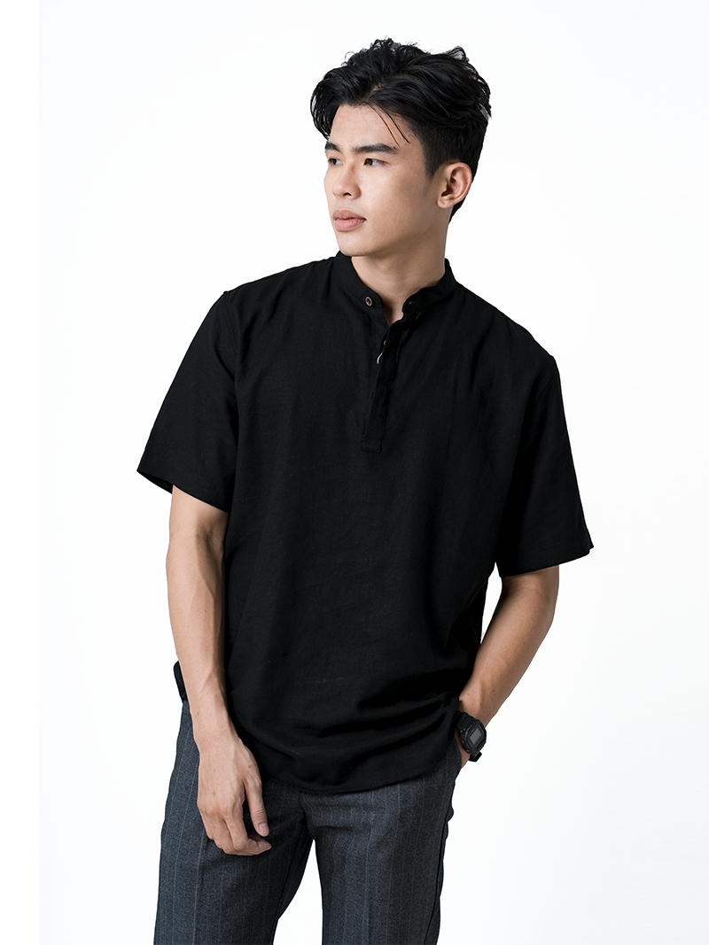 ao so mi linen co lanh tu sm014