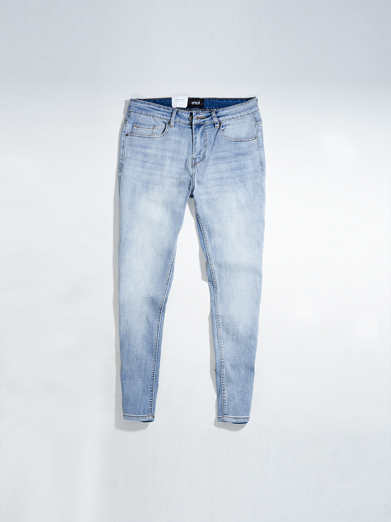 quàn jeans tron form regular qj019 mau xanh