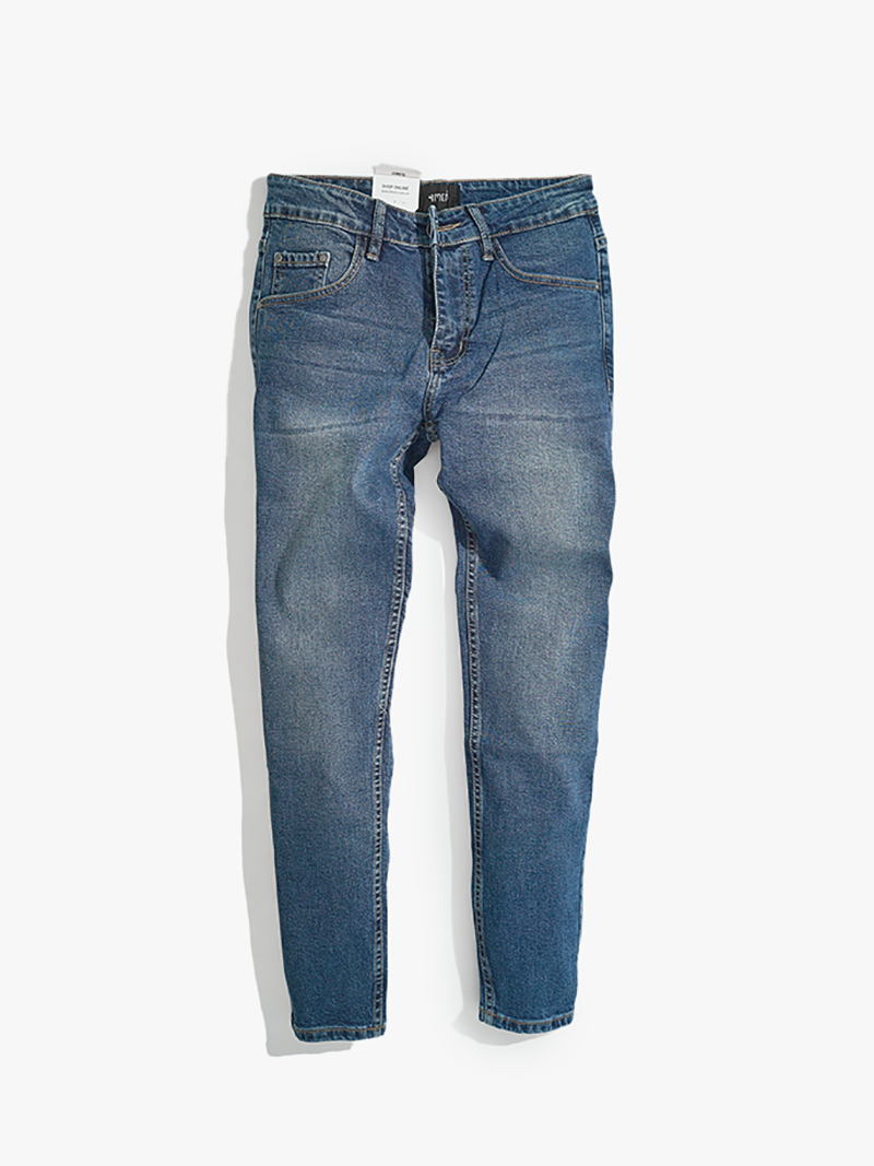 quàn jeans tron form slimfit qj014 mau xanh