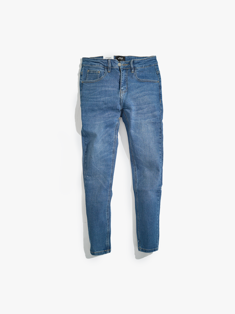 Quần Jeans Trơn Form Slimfit QJ021 Màu Xanh Biển