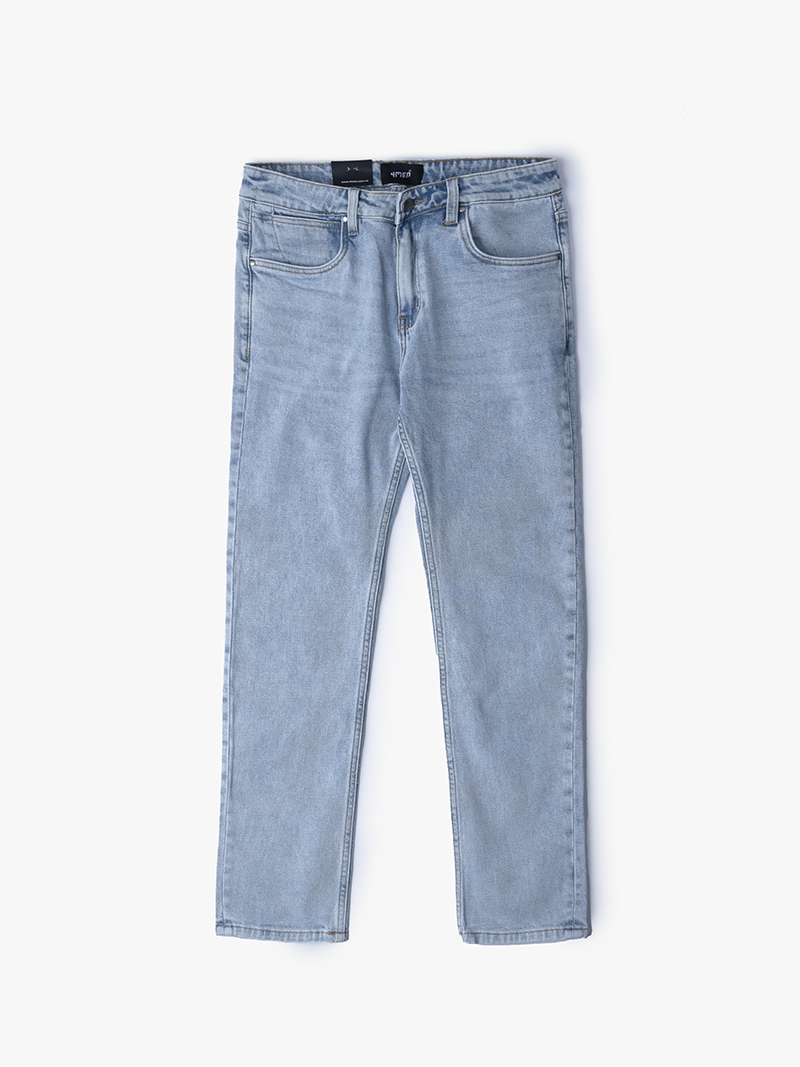 quan jeans slimfit faded ripped-effect qj044 mau xanh
