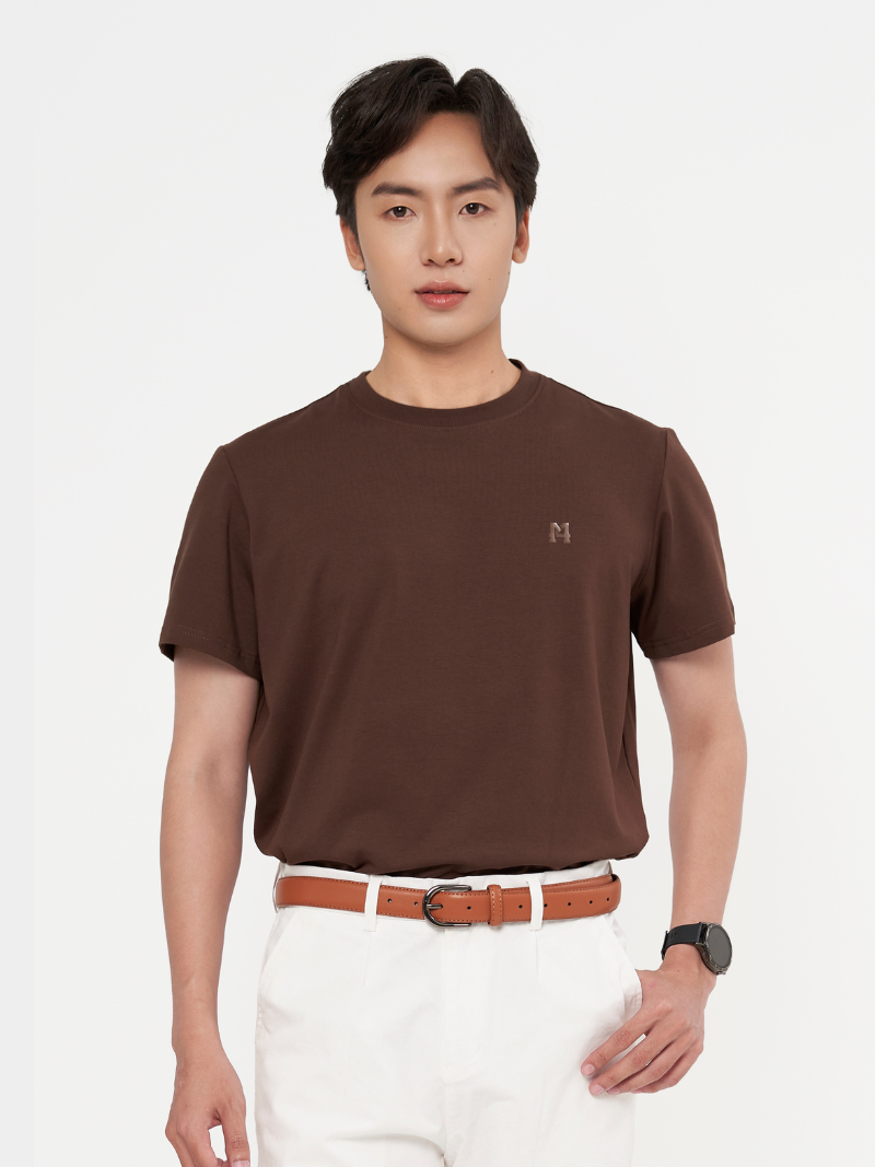 ao thun co tron tron form slimfit at132