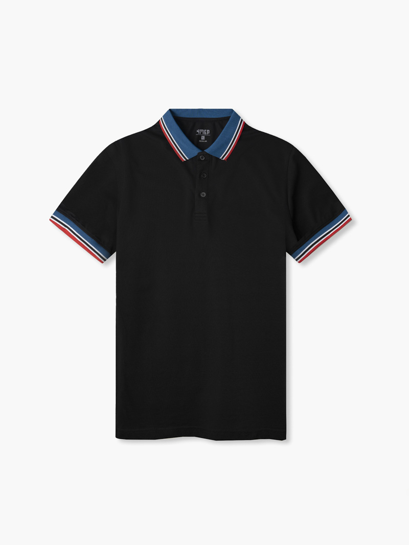 ao polo phoi bo stripes form regular po070