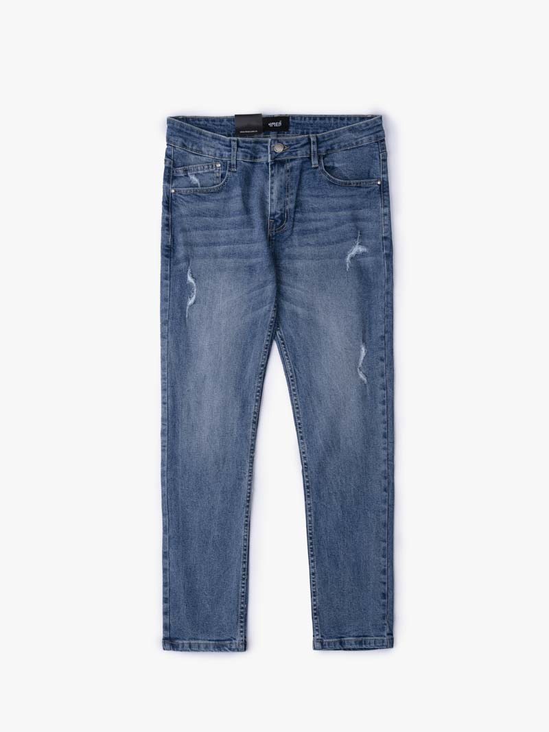 quan jeans rach light blue form regular qj061 mau xanh