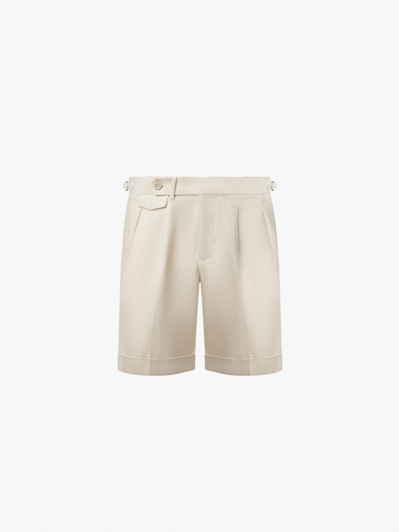 quan short linen sidetab form straight qs056