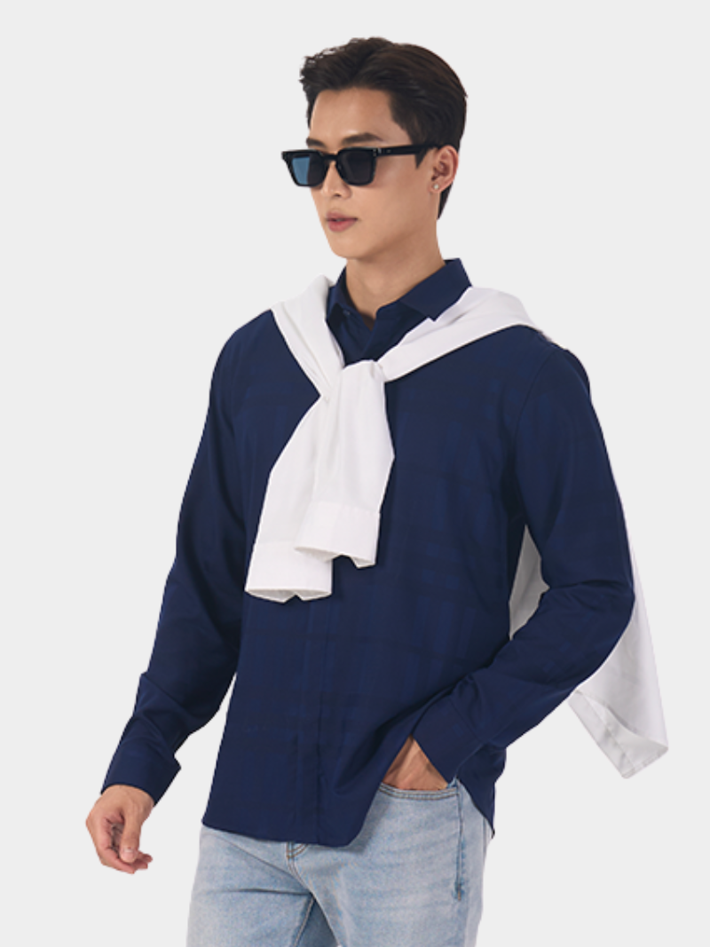 ao so mi caro vai bamboo theu gentlemen o lai form slimfit sm154