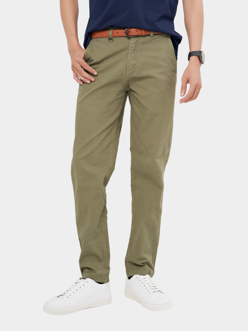 quan kaki tron signature gan tag kim loai form slimfit qk028