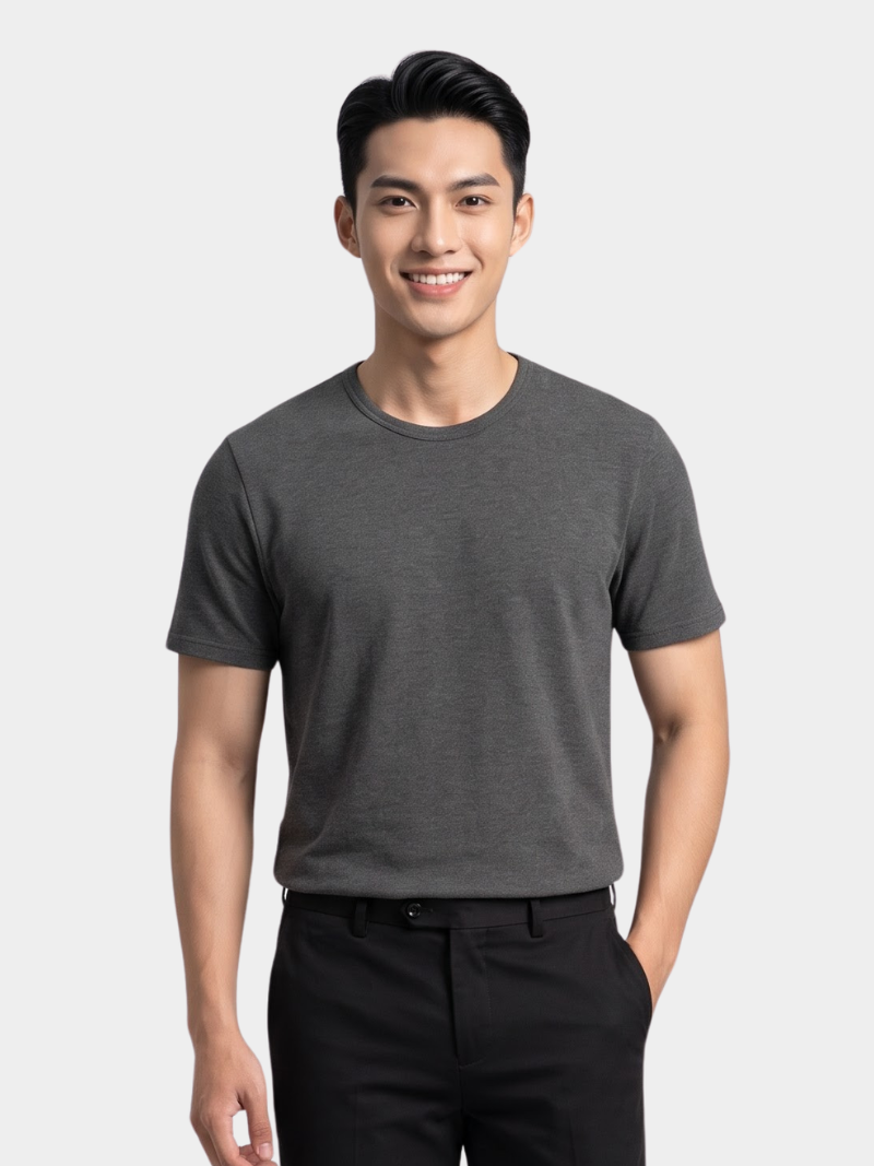 ao thun co tron form regular at152
