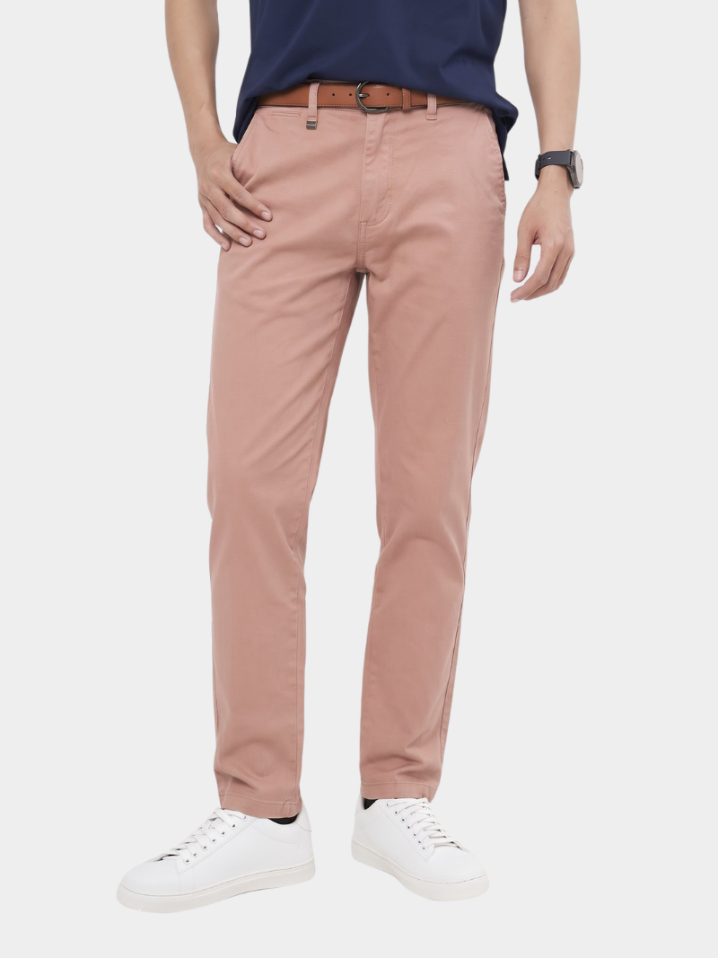 quan kaki tron signature gan tag kim loai form slimfit qk028 mau hong