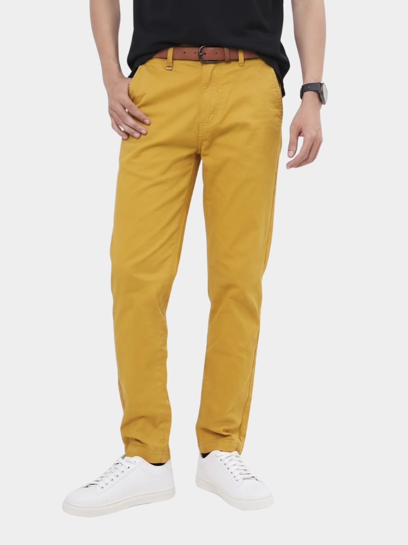 quan kaki tron signature gan tag kim loai form slimfit qk028 mau vang