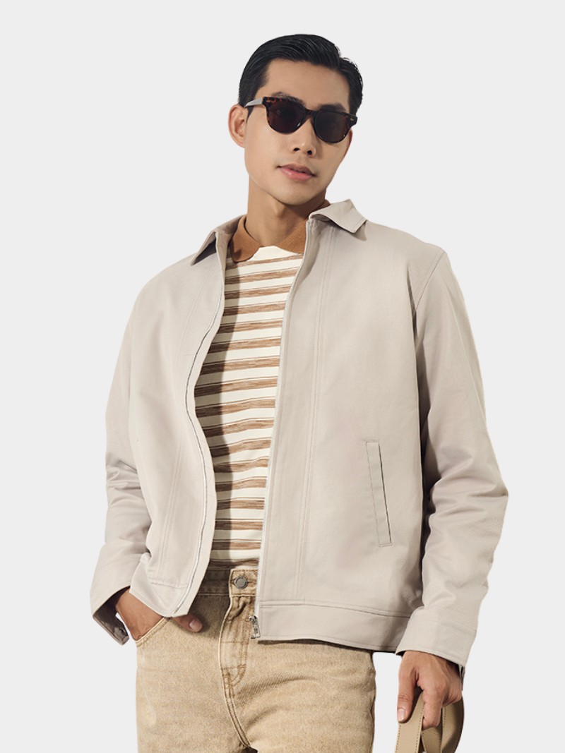 ao khoac kaki business jacket form regular ak062