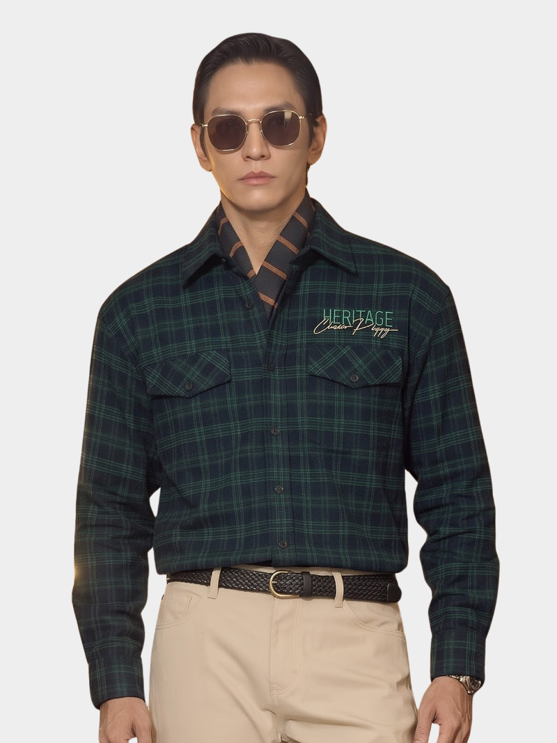 ao overshirt vai caro flannel theu heritage form loose sm166