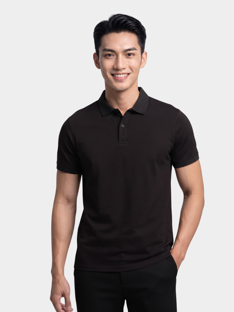 ao polo vai modal theu 4men club tay ao form slimfit po138