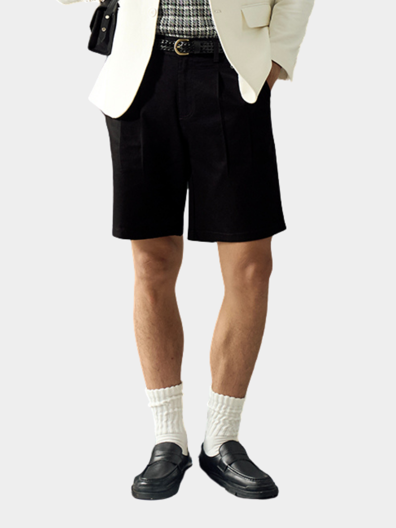 quan short kaki xep ly form straight qs059