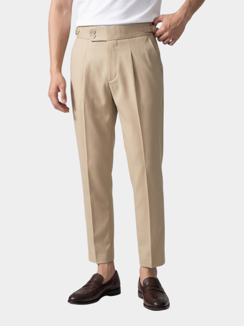 quan tay sidetab vai rayon form slim-cropped qt063