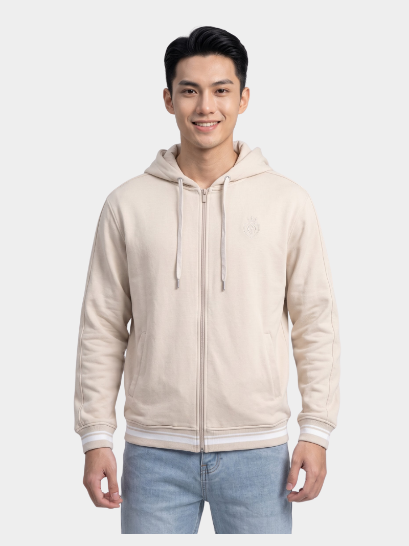 ao hoodie phoi bo soc theu logo soc o co tay form regular ah007