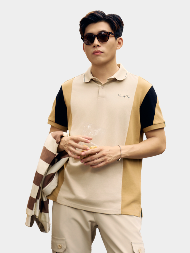 ao polo co tru theu chu new age prep form regular po144