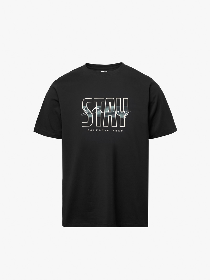 Áo Thun Cổ Tròn In Chữ Stay Strong Form Regular AT162