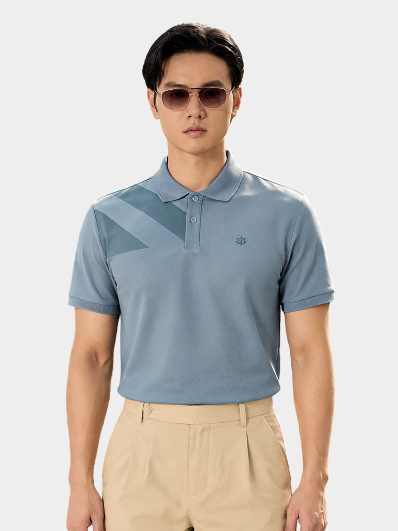 ao polo rayon in logo banh lai form regular po165