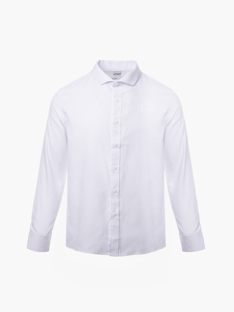 ao so mi soc theu huy hieu m form tailored sm180