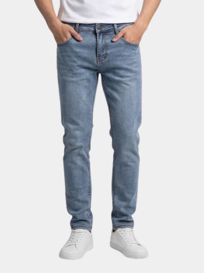 quan jeans tron xanh nhat form slimfit qj113