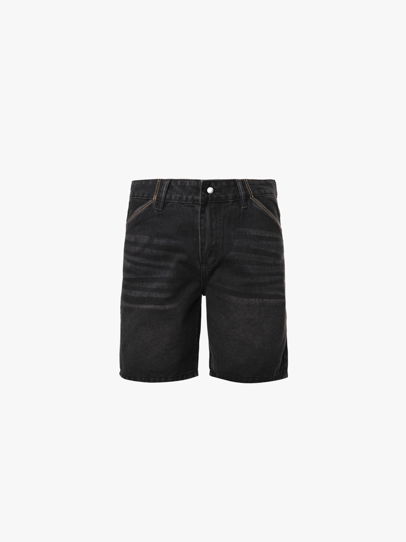 quan short jean theu logo tron 4m premium form straight qs075