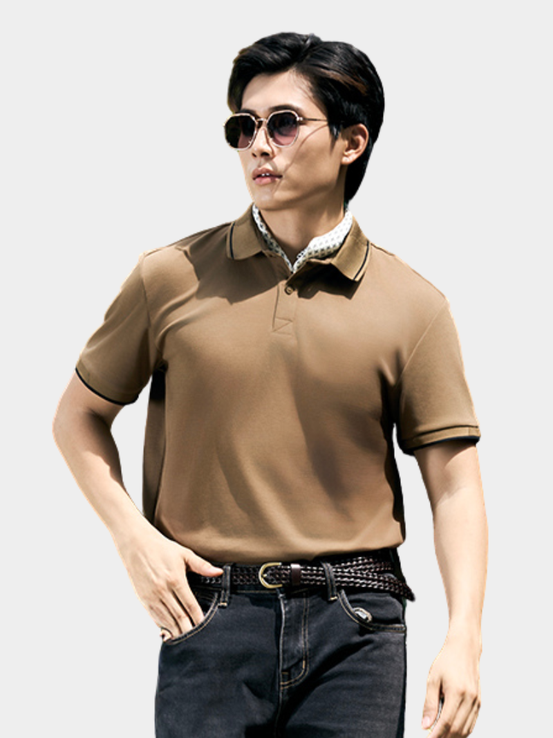 ao polo phoi bo co det me form regular po173