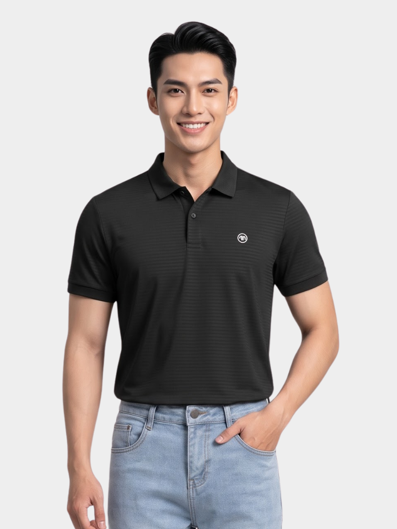 ao polo the thao in logo 4m tron form regular po171