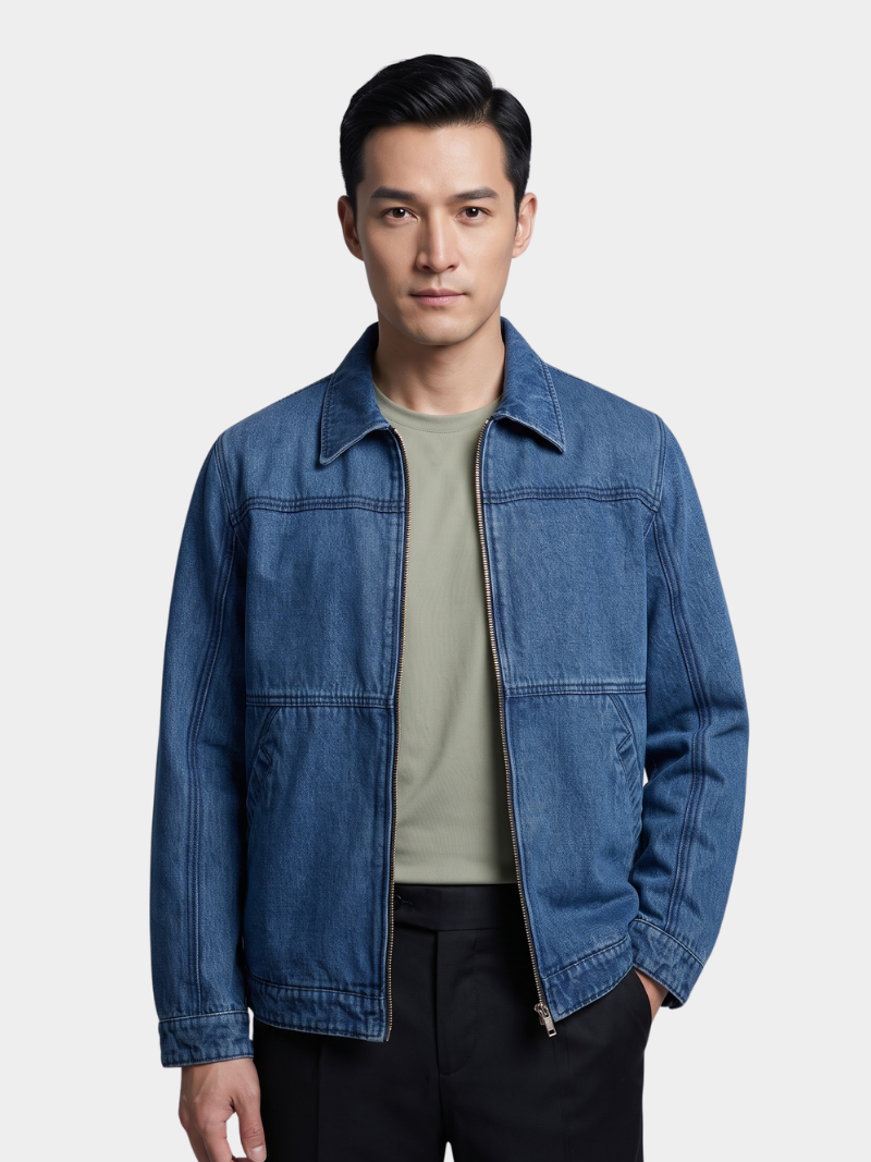 ao khoac jean tron day keo form regular ak076