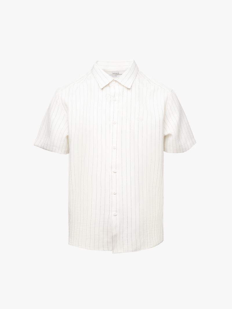 ao so mi soc tay ngan theu logo m form regular sm198