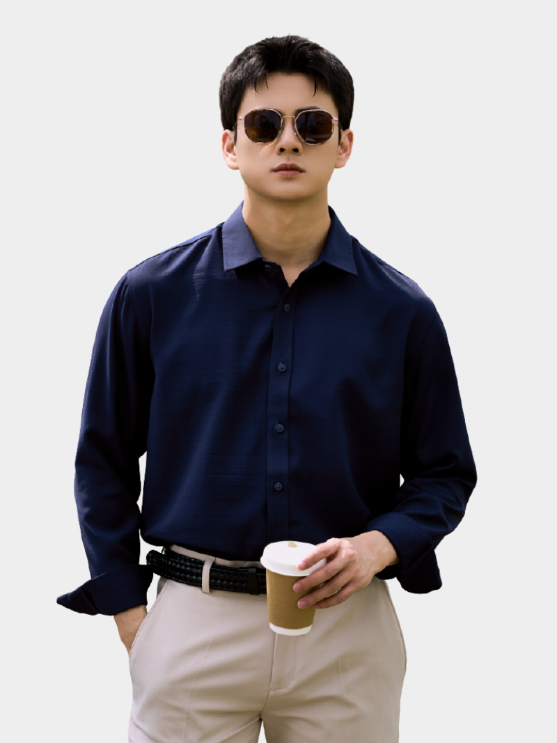 ao so mi in pattern dau ngua form regular sm201
