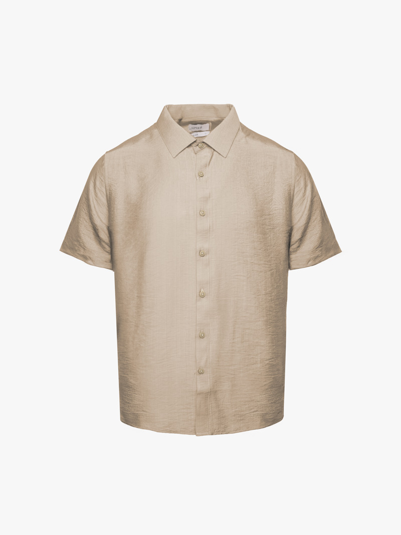 ao so mi linen xuoc ngan tay form regular sm203