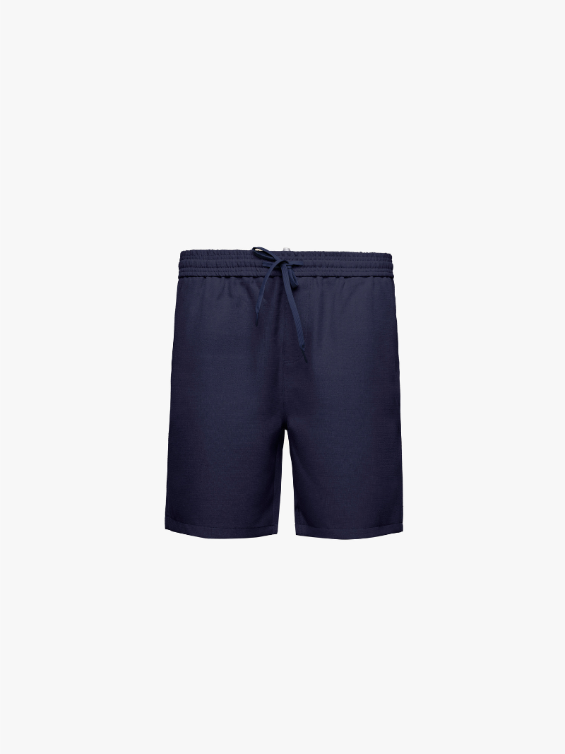 Quần Short Linen Trơn Form Straight QS085 Màu Xanh Đen