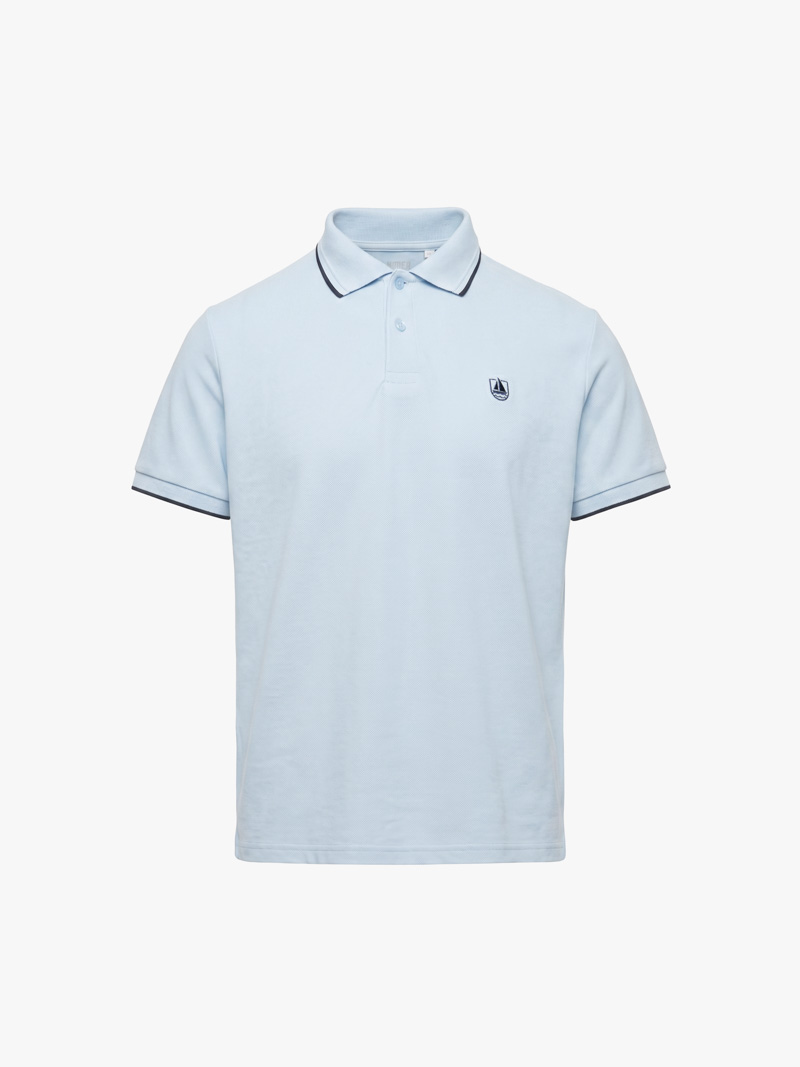 ao polo mat chim theu logo con thuyen form regular po187 mau xanh bien