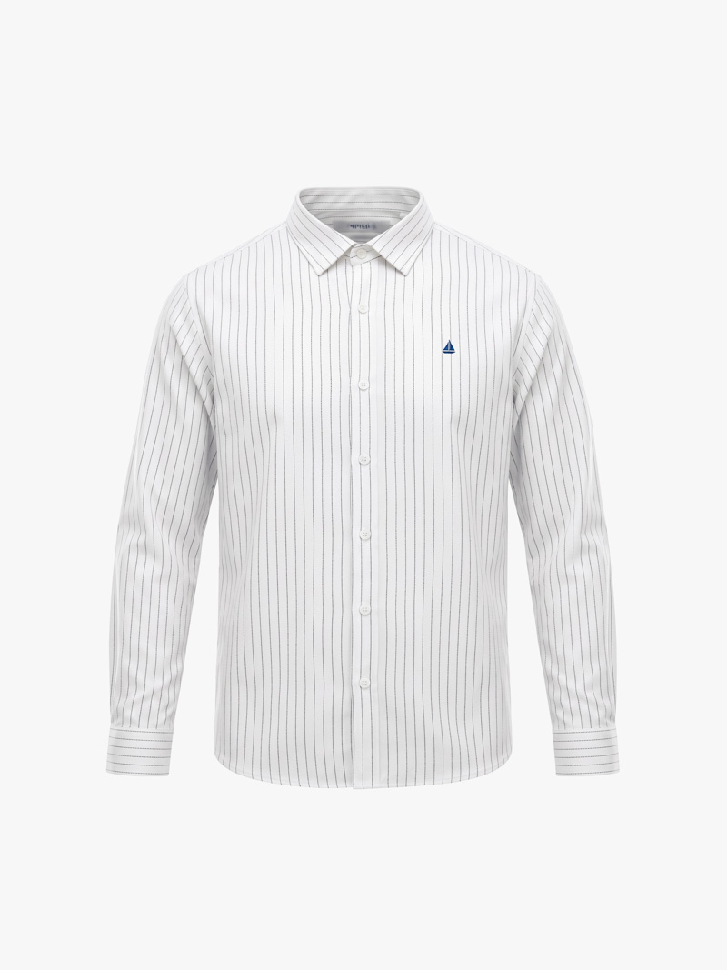 Áo Sơ Mi Oxford Sọc Cổ Button-Down Form Regular SM207 Sọc Trắng
