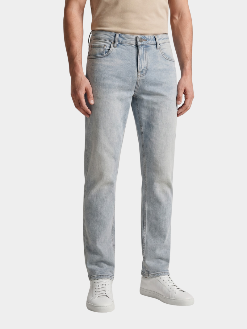quan jean phoi day soc 2 ben suon form straight xanh nhat qj129 mau xanh