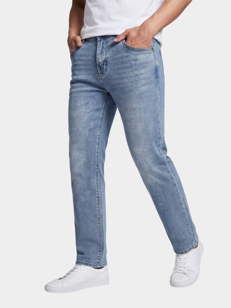 quan jean phoi day soc 2 ben suon form straight xanh qj130 mau xanh