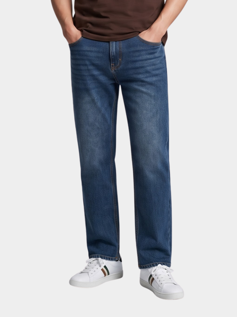 quan jean phoi day soc 2 ben suon form straight xanh qj131 mau xanh