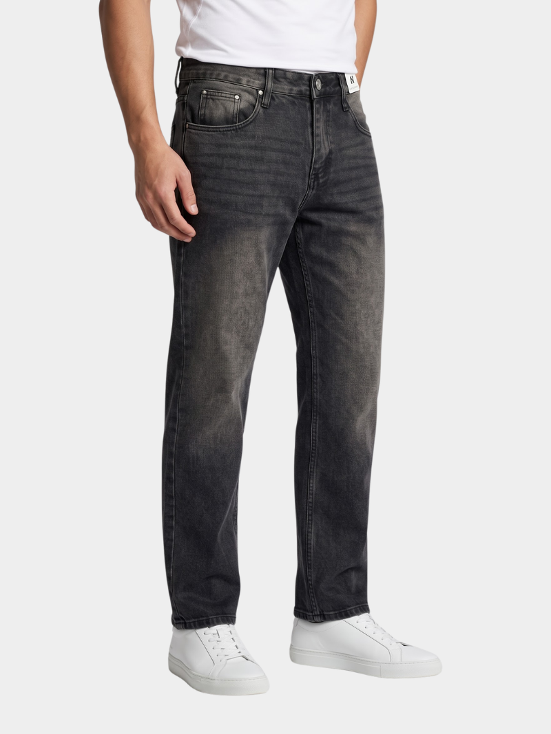 quan jeans tron form straight qj132 mau xam