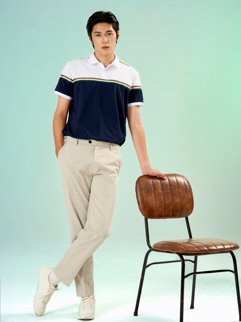 ao polo signature stripe phoi mau form regular po192