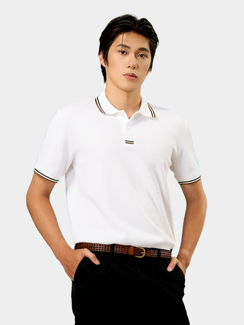 ao polo signature stripe tron form regular po193
