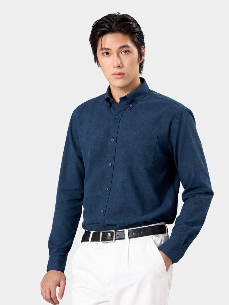 ao so mi oxford signature stripe form regular sm209