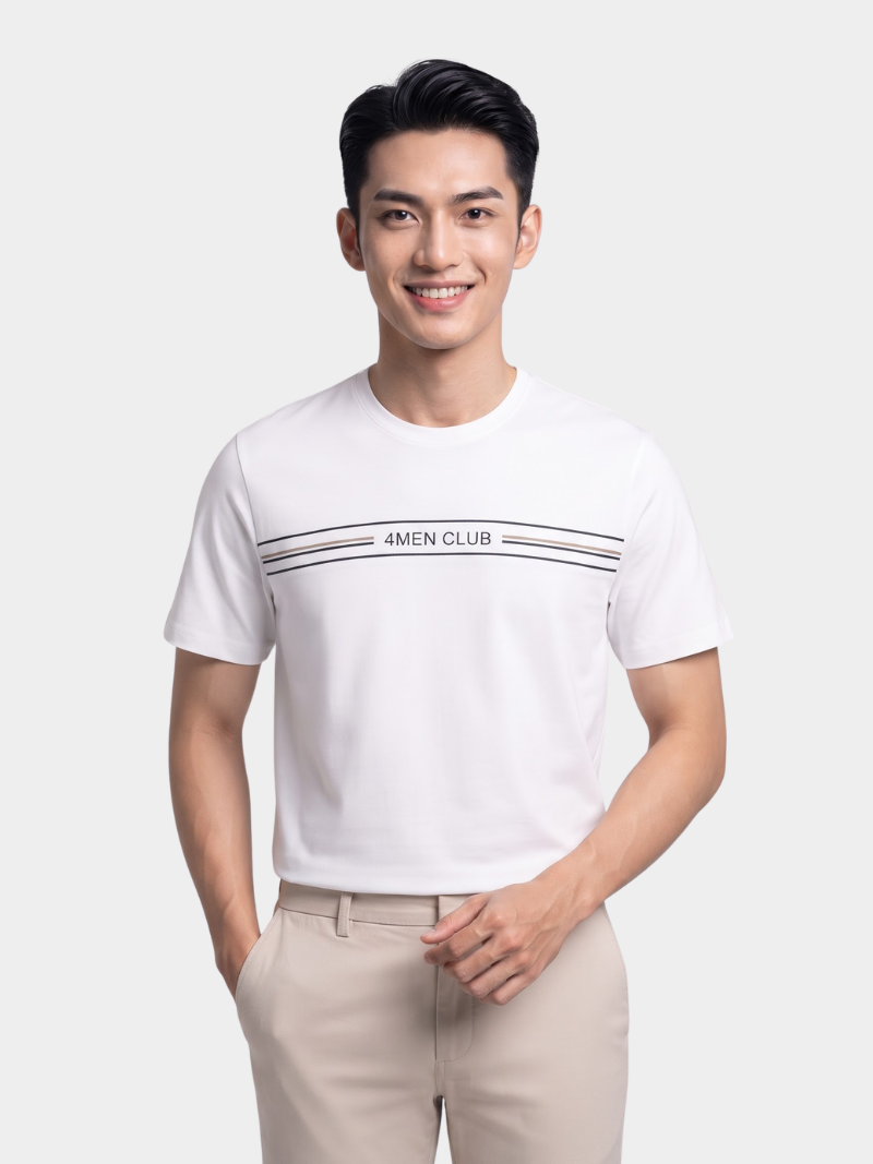 ao thun in signature stripe 4men club form regular at197 mau trang