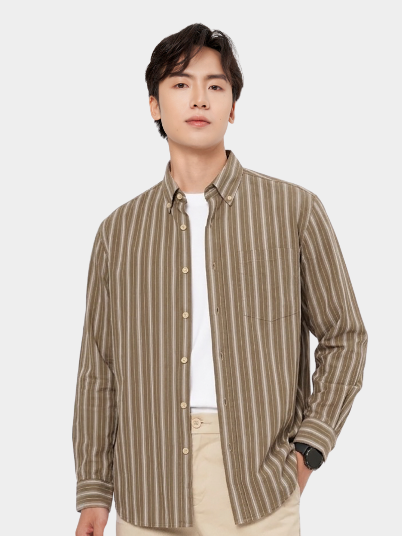 ao so mi soc co button down form relaxed sm212