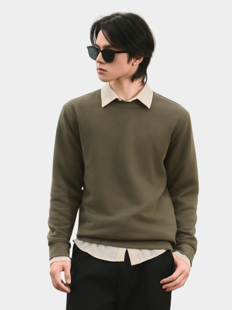 ao sweatshirt chan cua in chu form regular as007